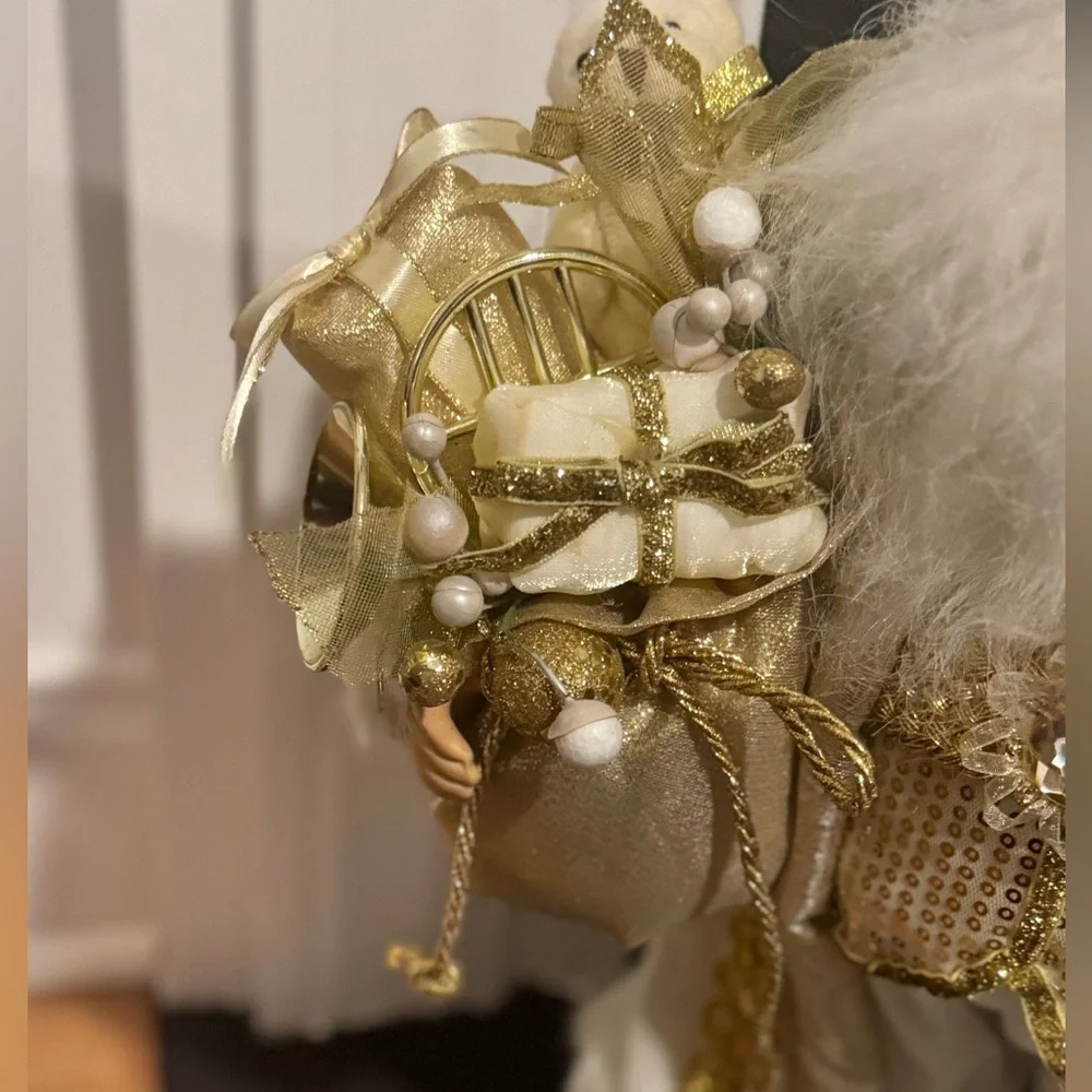 45CM Christmas Holiday Gift Gold Sequin Santa